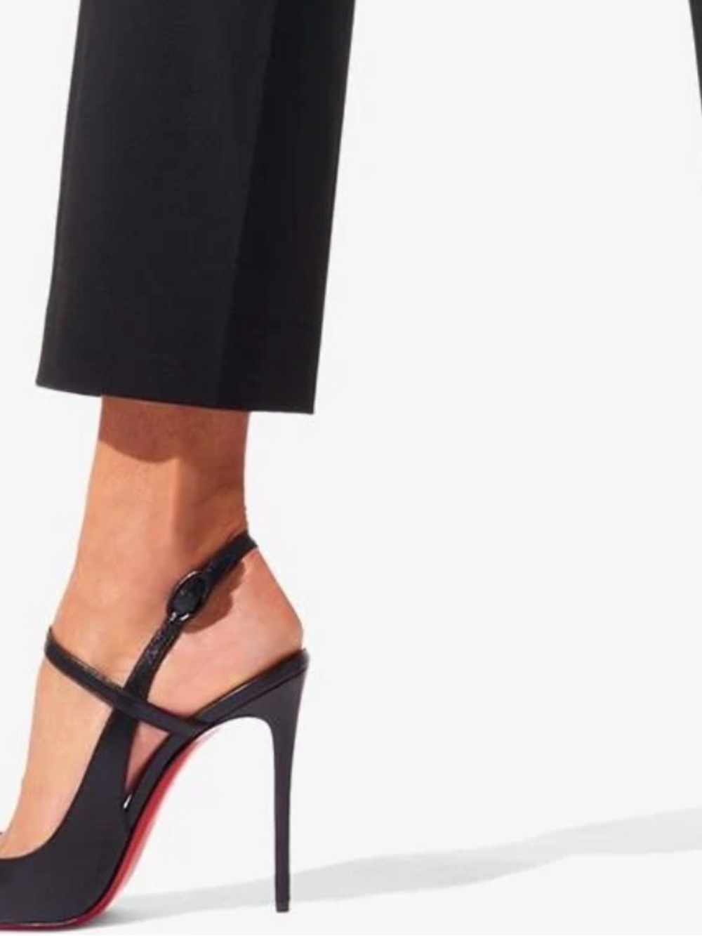 Christian Louboutin Black Slingback Stiletto with Red Sole